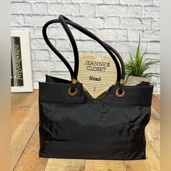 Givenchy Parfums Black Nylon Tote Bag w Gold Signature Logo Accents - Picture 6 of 16